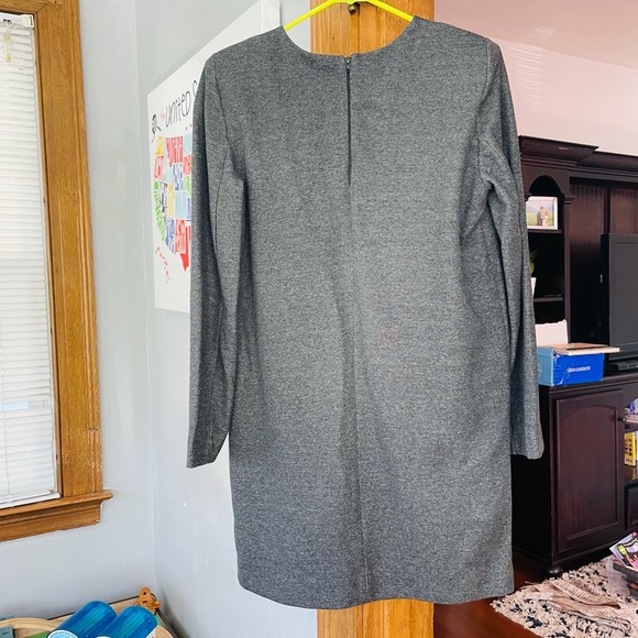 Zara Gray Marled Long Sleeve Shift Work Dress Shoulder Pads NWT size small - Picture 4 of 7